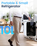 10L Compact Mini Fridge, Portable Small Refrigerator, Small Cosmetics Cooler, 2.6 Gal Mini Fridge with AC/DC Adapters