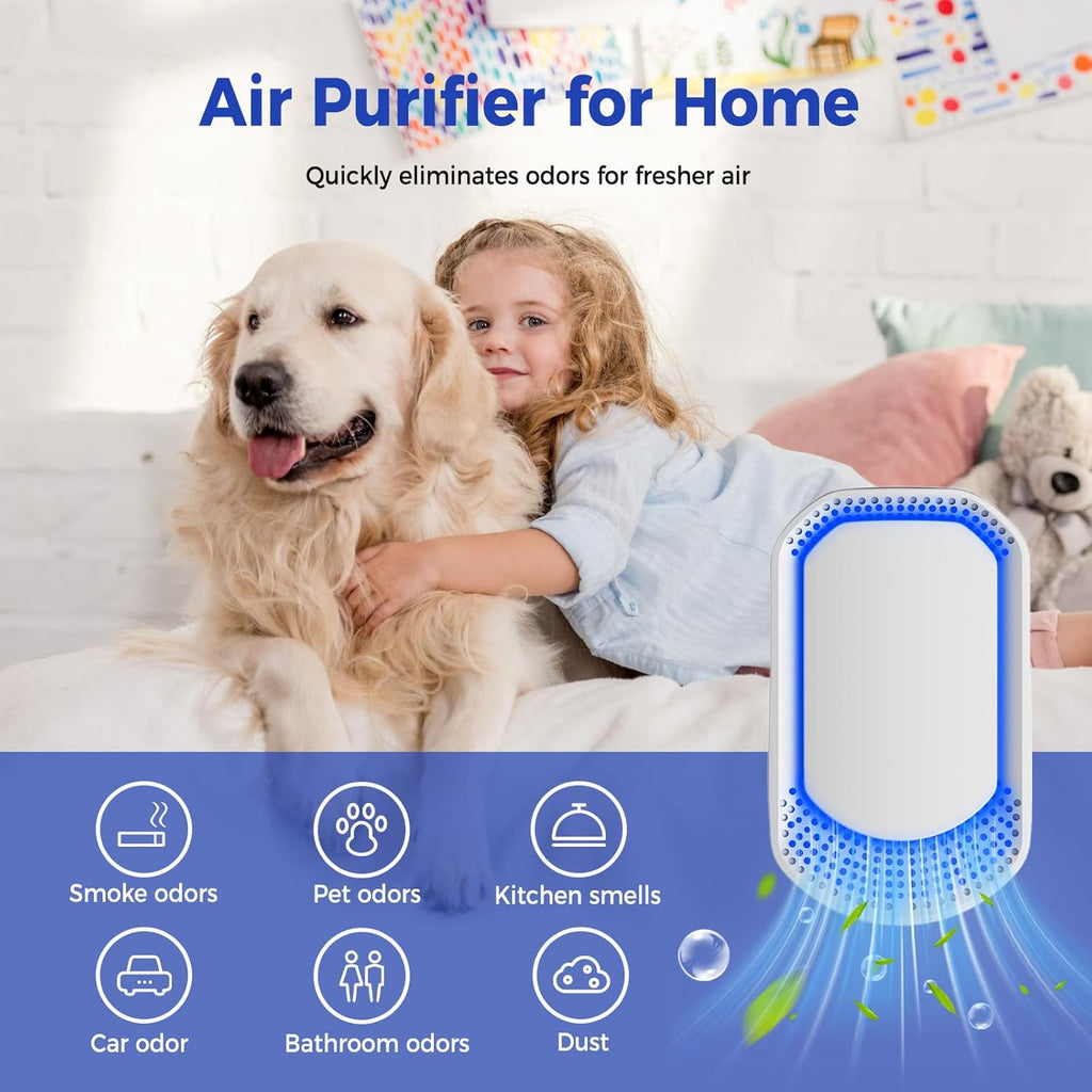 Air Purifier for Home 4-Pack Plug-in Negative Air Ionizer Eliminates Strong Pet Odors from Litter Bo