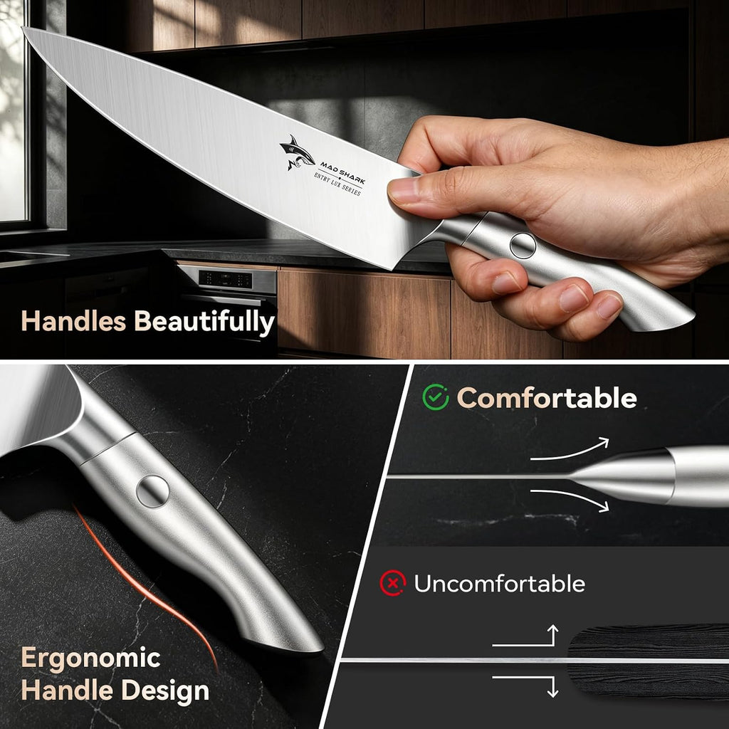 Kitchen Knife Set,5PCS High Carbon Stainless Steel Chef Knife Set | Ultra Sharp Blades, Ergonomic Non-Slip Grip