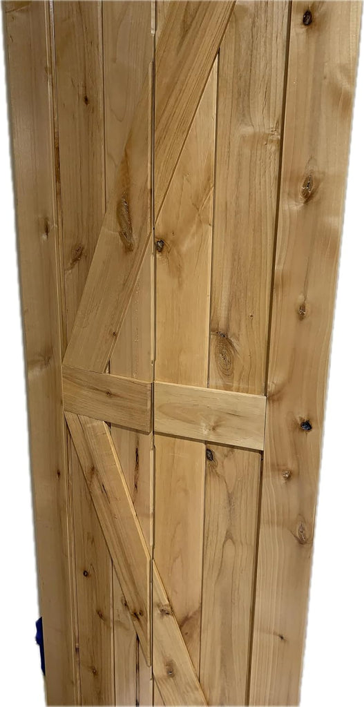 25.5 x 84 High Gloss Finished Rustic Alder Solid Wood Bifold Barn Door Assembled bi-fold barn Door R
