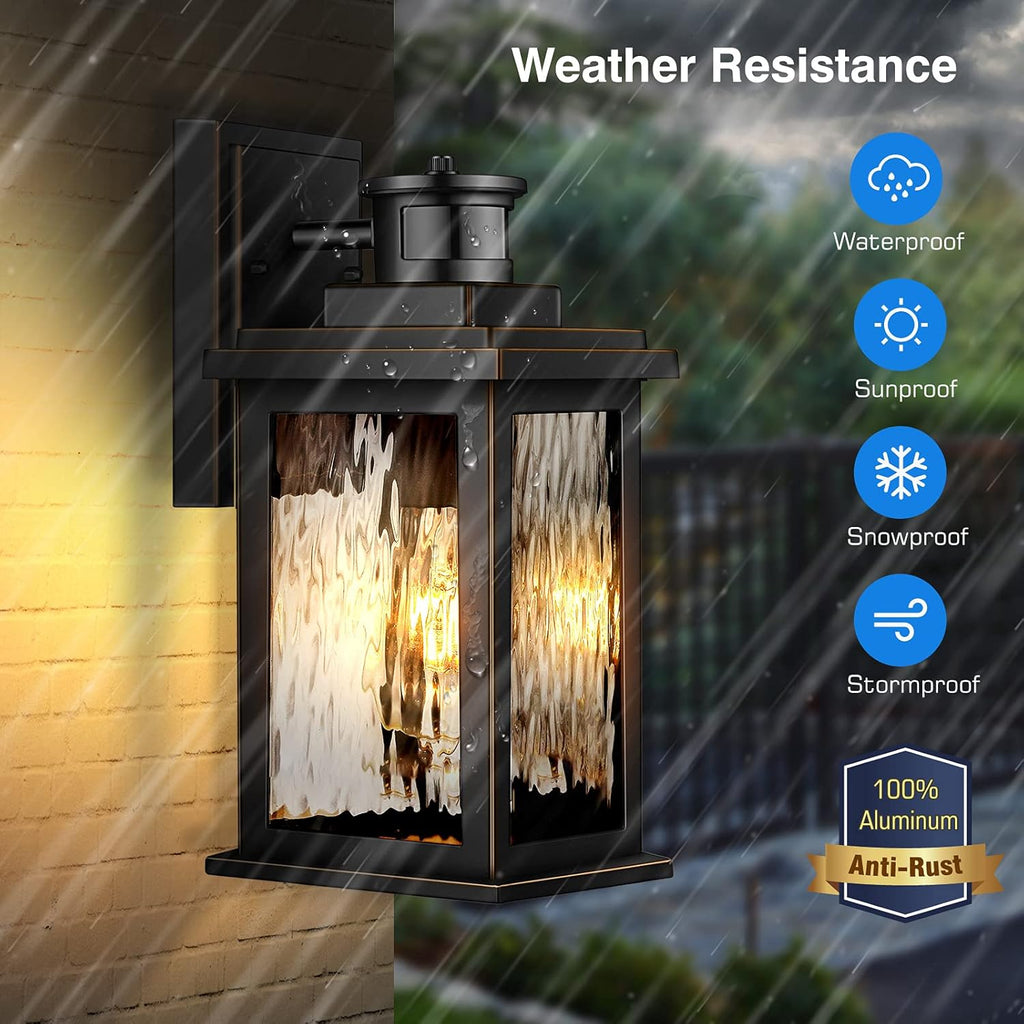 2 Pack Motion Sensor Outdoor Lights, Dusk To Dawn Outdoor Lighting, Modern Led Exterior Light Fixture