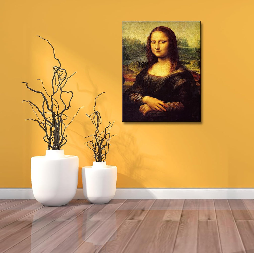 Mona Lisa by Leonardo DaVinci Canvas Wall Art Classic Painting Reproduction Vintage Artwork Print Framed Art for Wall