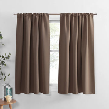 Kitchen Curtains Short - Thermal Insulated Window Treatments Blackout Curtain Panels with Rod Pocket Light Block