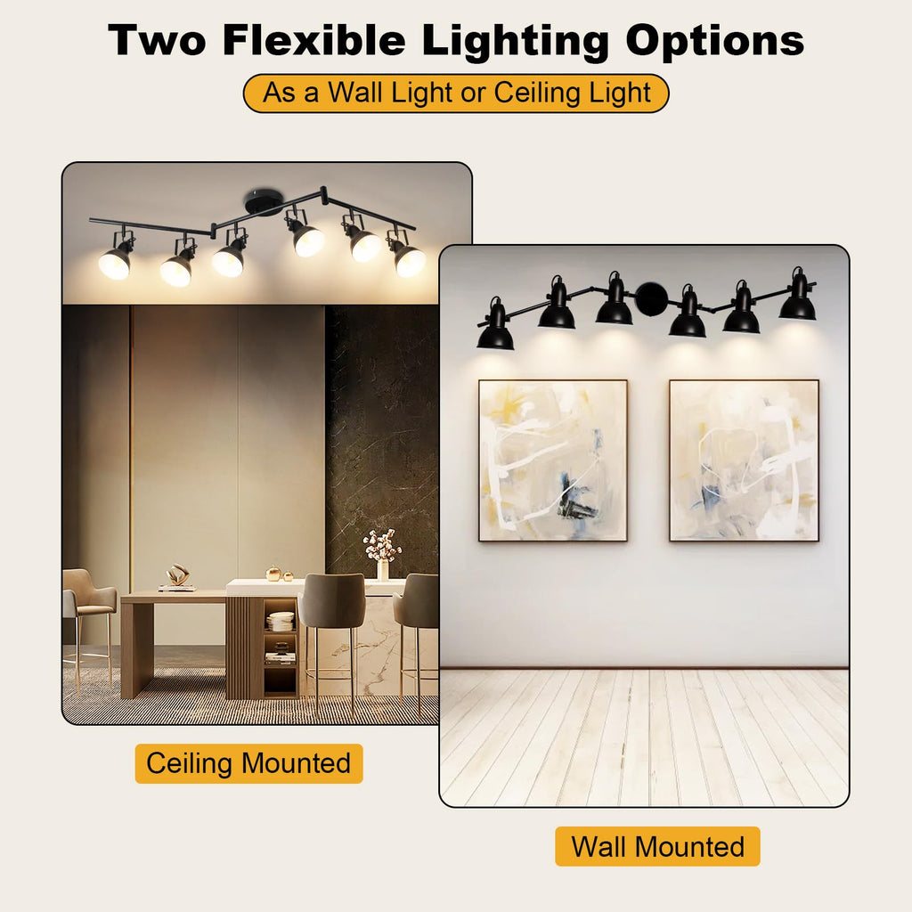 Track Lighting, Adjustable Ceiling Light Fixture Black