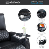 Astronaut Zero Gravity Home Theater Seating Top Grain Leather Recliner Sofa Power Headrest Footrest with Carbon Fiber