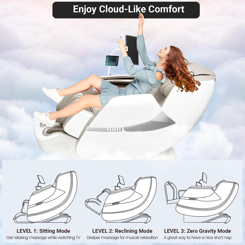 A18 Zero Gravity Full Body Massage Chair with Heat | Phone Holder, Bluetooth Speakers, 12 Auto Modes, 6 Manual Modes