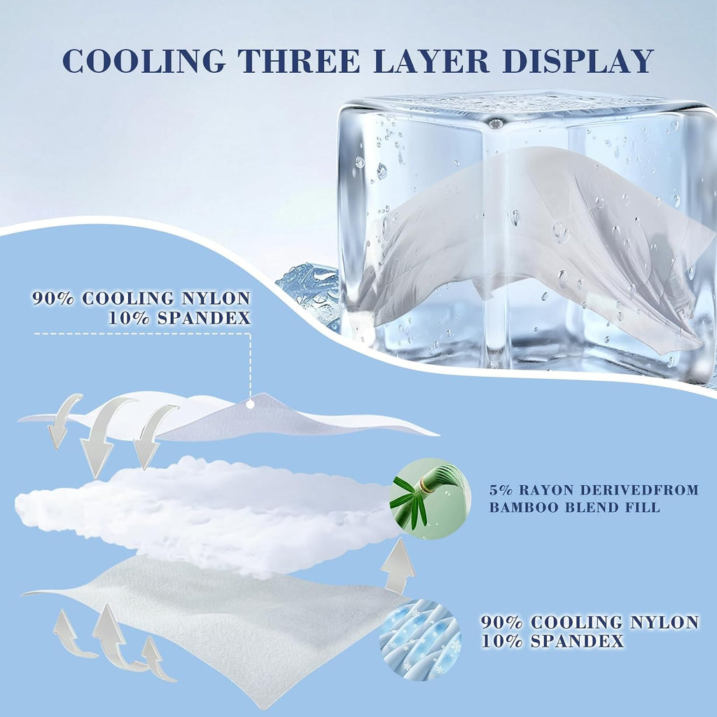Cooling Comforter Twin XL, Double Sided Cold 90% Nylon Fabric Fabric Cooling Blanket for Hot Sleepers, Q-Max>0.5
