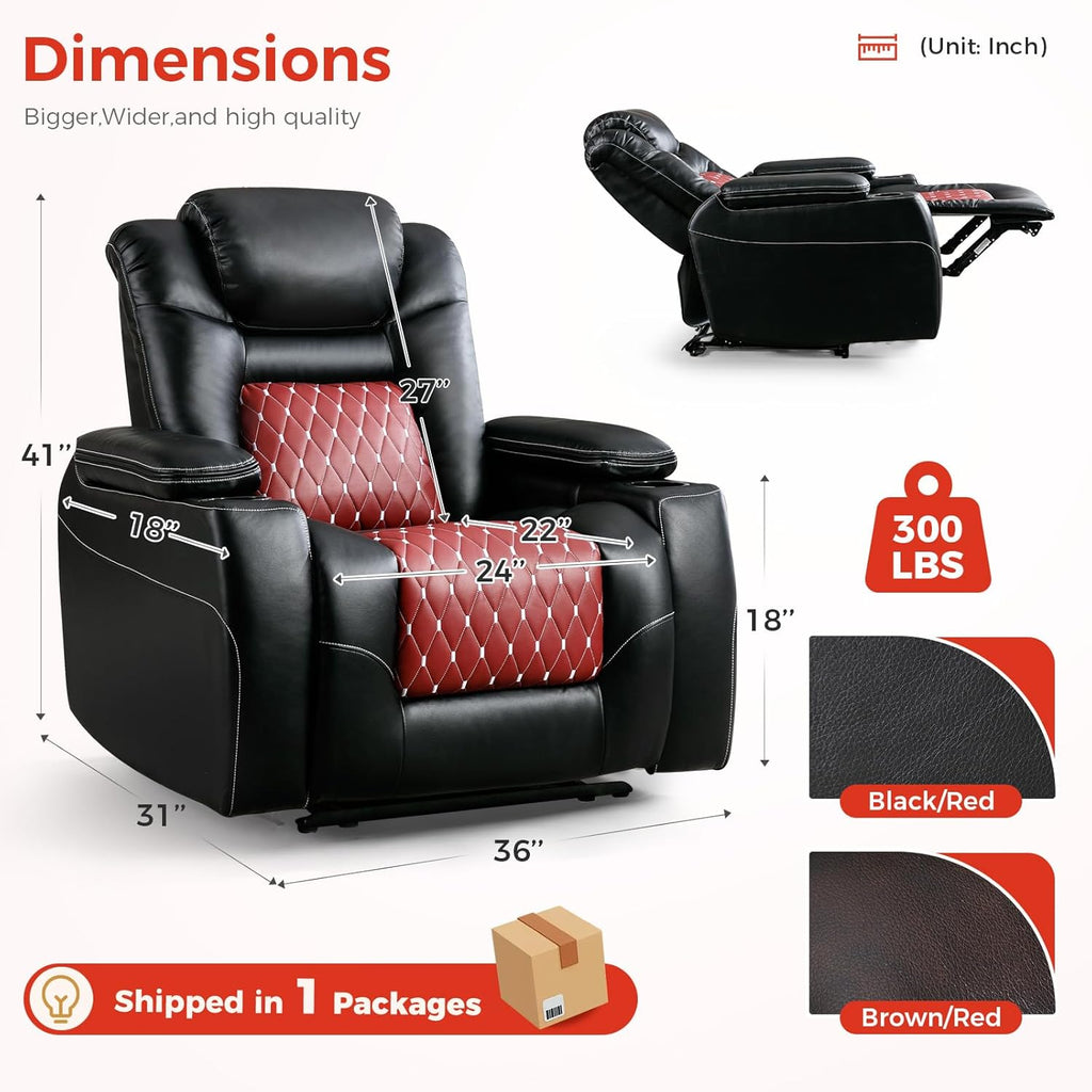 ANJ Electric Power Recliner Chair with Adjustable Powered Headrest