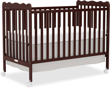 4-in-1 Convertible Wood Baby Crib, Toddler Bed & Daybed (Espresso) | Locking Wheels, 3 Heights, Non-Toxic Finish