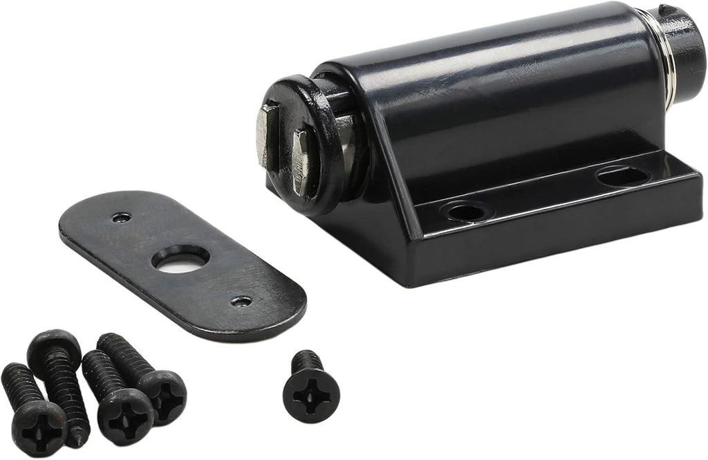 Hardware Magnetic Kitchen Cabinet Furniture Door Touch Push to Open Latch Catch (2 Pack, Black)