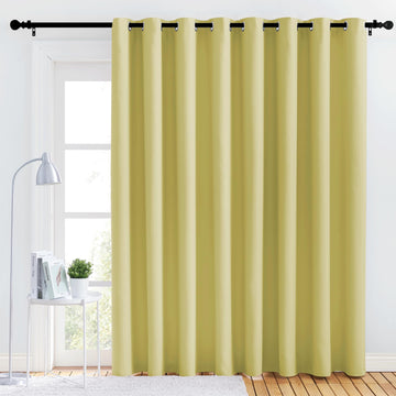 Bedroom Blackout Curtain Panel - (120 inches by 108 inch, Paler Yellow, 1 PC) Energy Saving Thermal Insulated Grommet