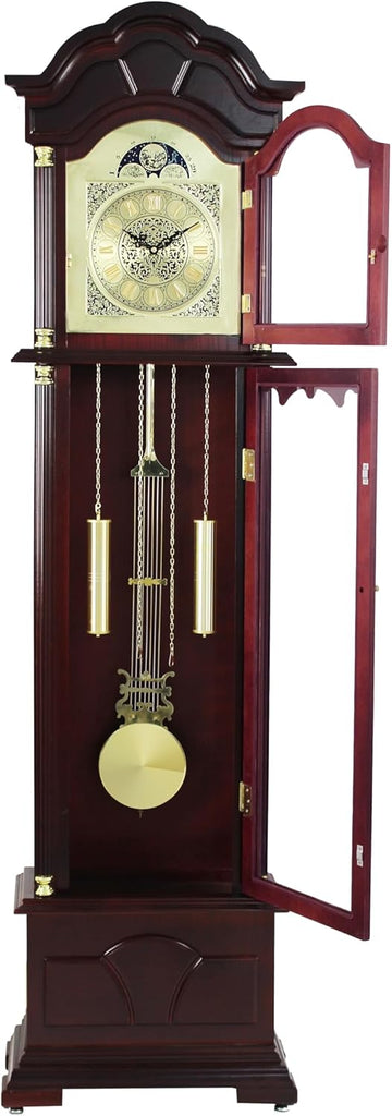 72 Inch Floor Standing Grandfather Clock, Cherry Finish