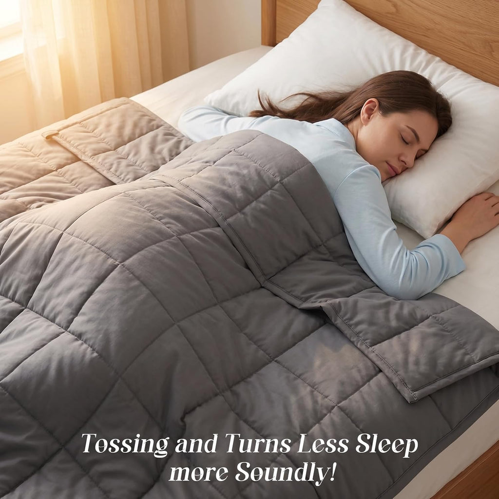Weighted Blanket for Adults (5 lbs, 41" x 60", Throw Size) Breathable Heavy Throw Blanket for 40-80 lbs, Soft Thick