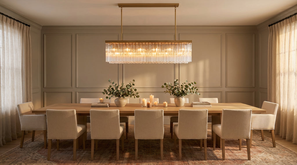 Inspired Cielo Style 73" Rectangular Chandelier – Gold Finish
