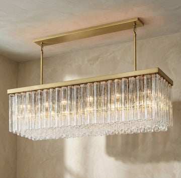 Inspired Cielo Style 73" Rectangular Chandelier – Gold Finish
