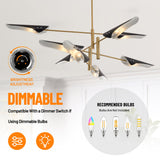 8-Light 39.4" Rotatable Sputnik Sphere Chandelier
