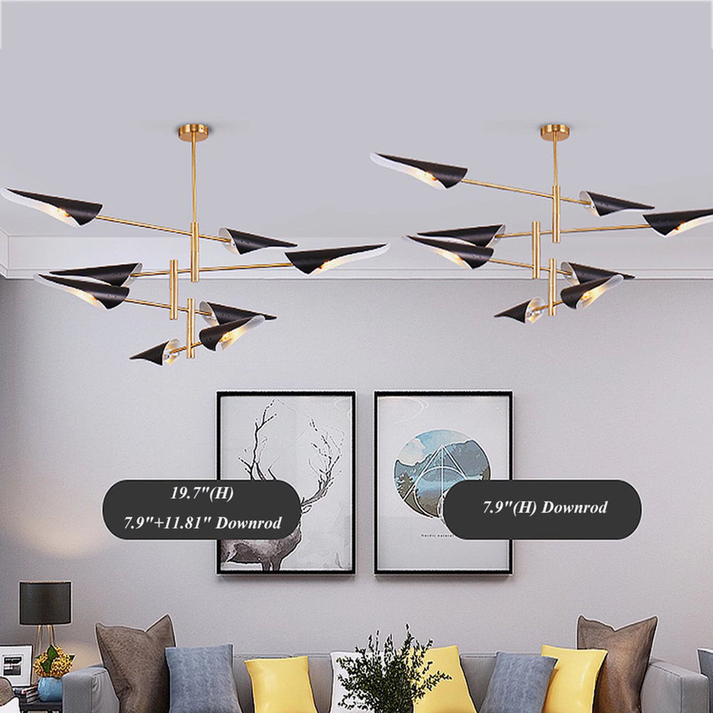 8-Light 39.4" Rotatable Sputnik Sphere Chandelier