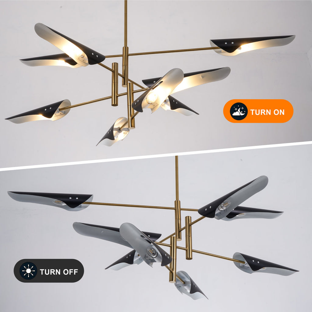 8-Light 39.4" Rotatable Sputnik Sphere Chandelier