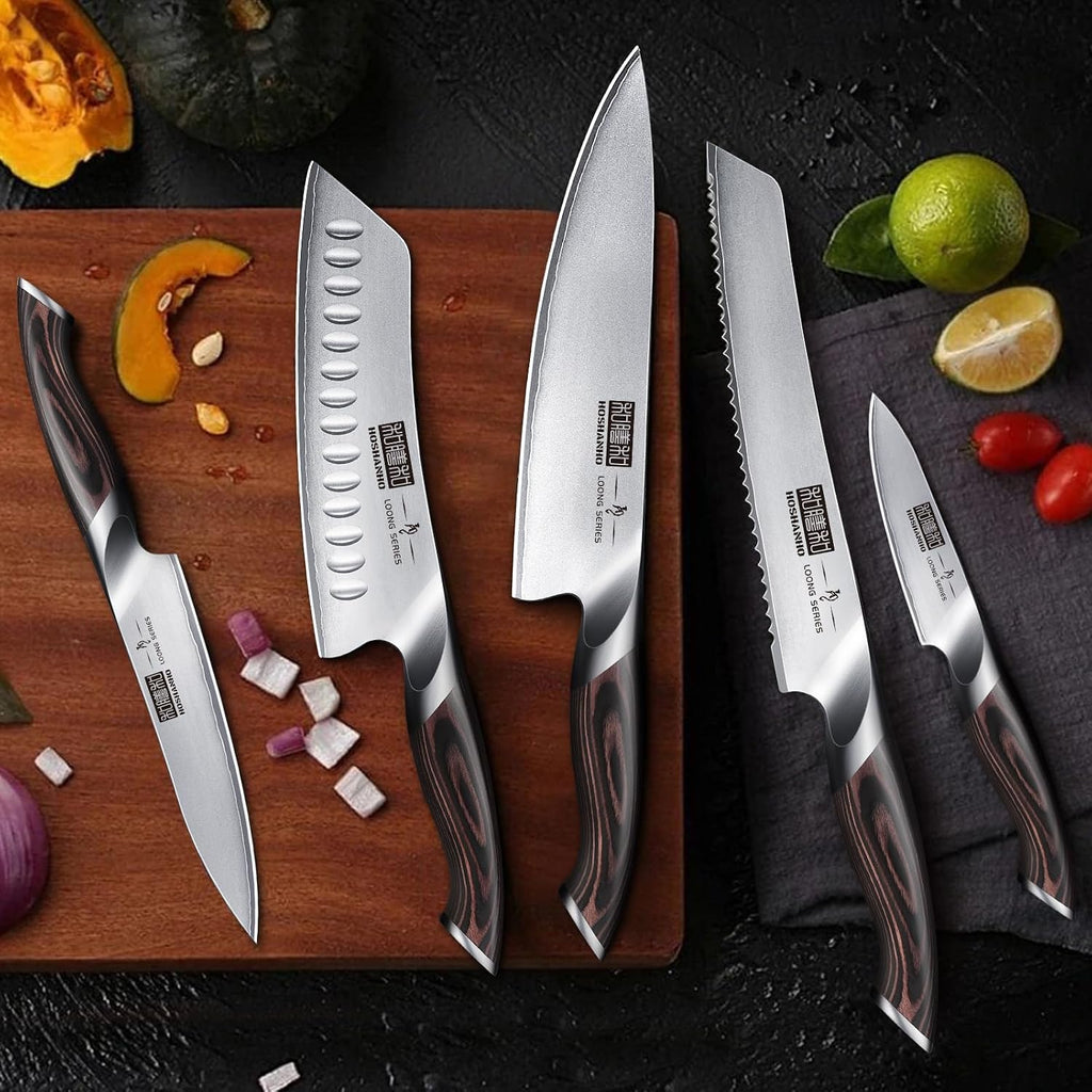 Knife Set with Magnetic Knife Holder, 6PCS Kitchen Knife Sets | Ultra Sharp Professional Japanese High Carbon