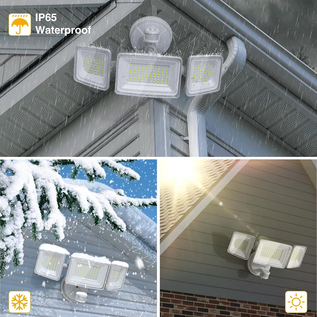 100W LED Security Lights Motion Sensor Light Outdoor, 9000LM Ultra Bright, 6000K, IP65 Waterproof Flood Light Motion
