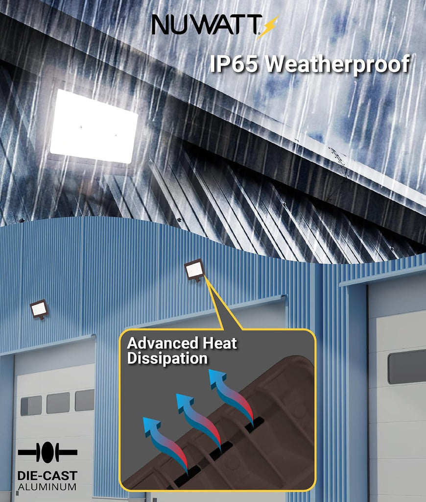 15W LED Flood Light, 3CCT 3000K/4000K/5000K Selectable, IP65 Waterproof Lighting, 1/2" Adjustable Knuckle Mount, 2100