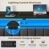 Headboard for King Bed with Storage, 60,000 DIY Color of LED Light, Head Board with USB & Type C Port