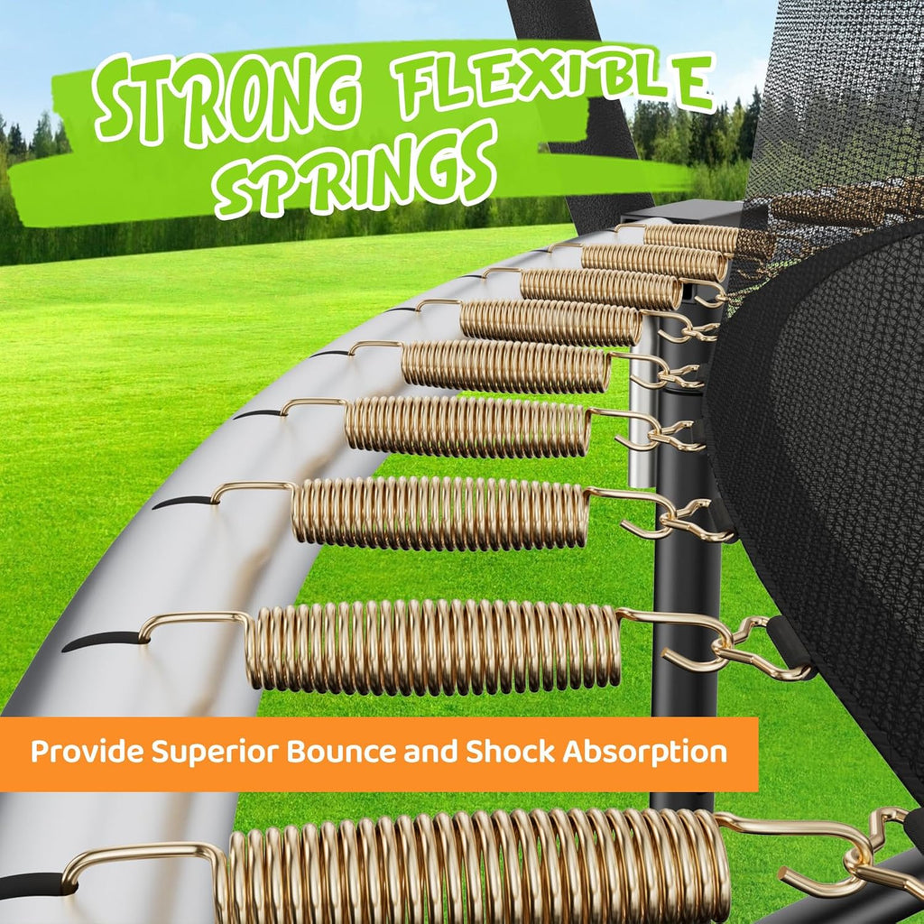 10FT 12FT 14FT 15FT 16FT Recreational Trampolines with Enclosure Net and Ladder and Anti-Rust Coating, ASTM Approved