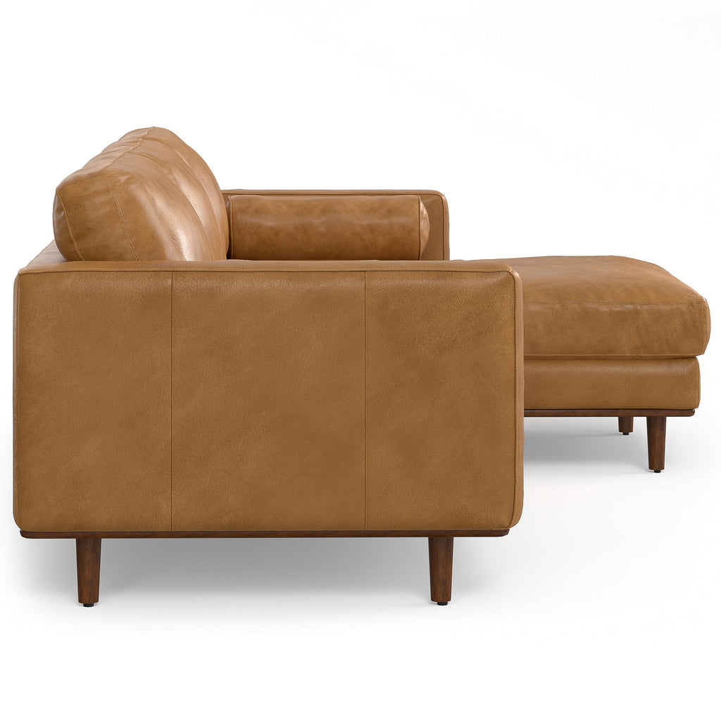 Morrison 102" Full-Grain Leather Right-Facing Sectional Sofa