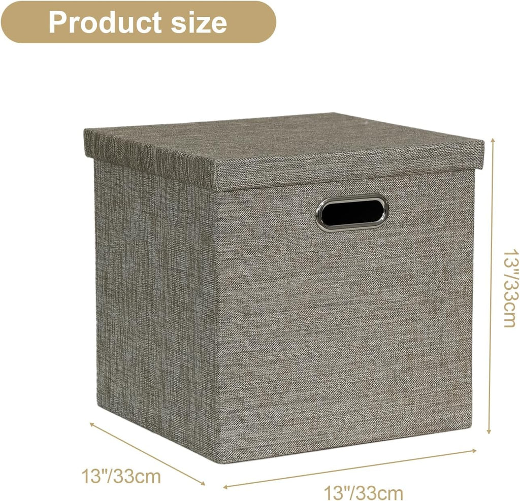 Storage Bins with Lids,13×13×13 Foldable Storage Cube Baskets Boxes Fabric Drawers for Closet Shelf Cabinet