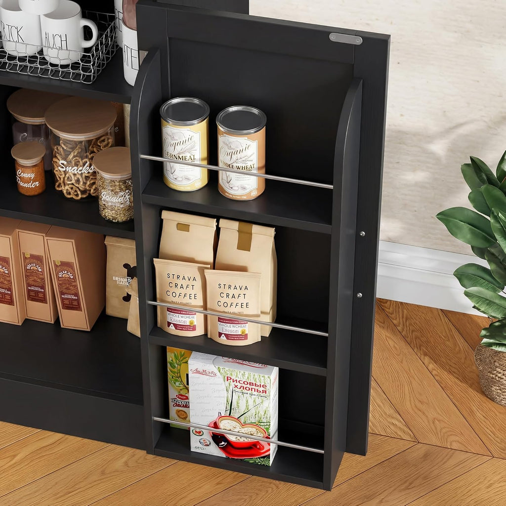 71” Large Sideboard Buffet Cabinet with Storage, Farmhouse Buffet Cabinet with Adjustable Shelves and 3 Door Shelves