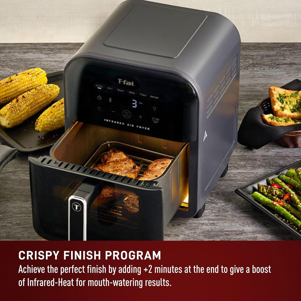 Infrared Air Fryer, 2x Faster Than Traditional Heating*, Large Air Fryer Toaster Oven Combo, 6 Qt Digital Touch Screen