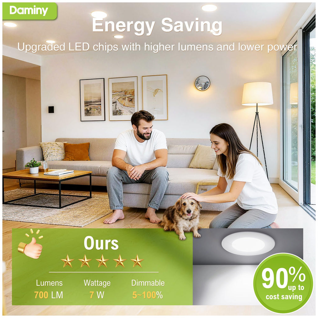 12 Pack 4 Inch LED Recessed Lighting, Canless Wafer Downlight