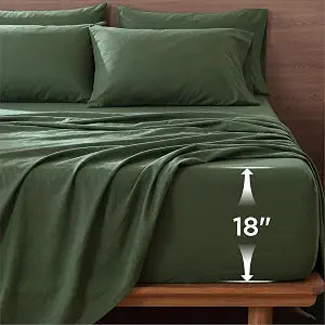 Deep Pocket Queen Sheets, 6 Piece, Prewashed Ultra-Soft, 18-inch