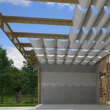 7' x 16' Pergola Cover Shade Canopy, Retractable Awning Sun Shades Outdoor Patio Pergolas Kit for Deck Backyard