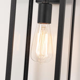 18" Classic Outdoor Wall Sconce 1 Light in Matte Black Rectangular Metal Frame and Clear Glass Shade Waterproof Porch