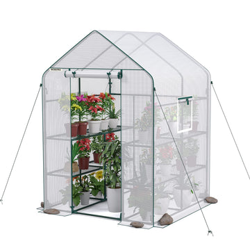 Greenhouse, Heavy Duty Walk-in Greenhouse (56" x 56" x 77")
