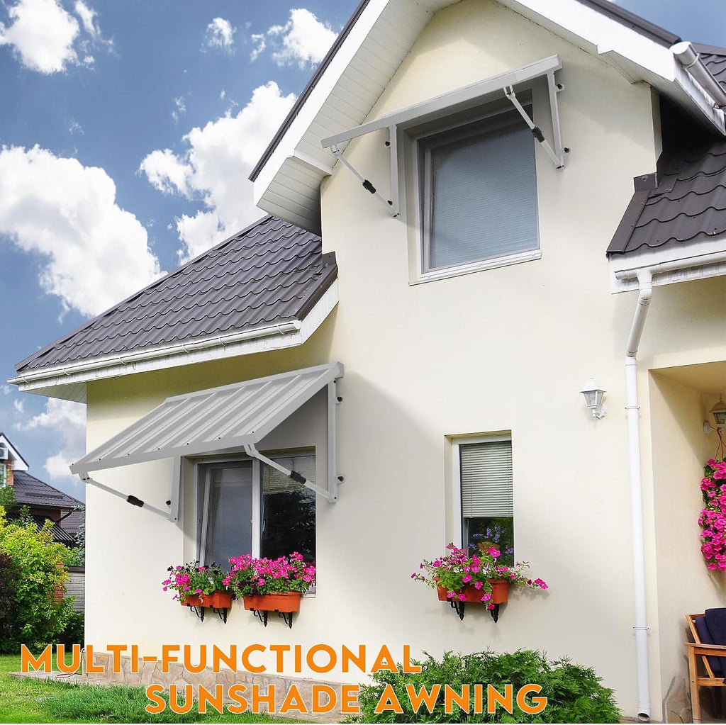 Metal Awning for Door Entrance, 41x24 Inches Adjustable Angle Window Awnings , Sunsetter Shade Canopy Outdoor