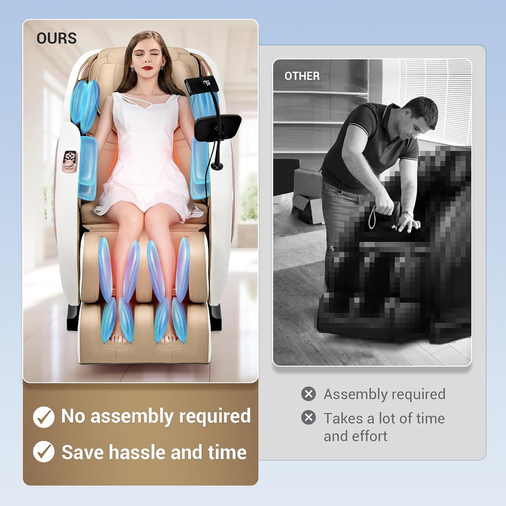 Massage Chair Full Body with Heat, Full Body Zero Gravity Shiatsu Massage Chair, Kneading Recliner w/ 20 Auto Modes