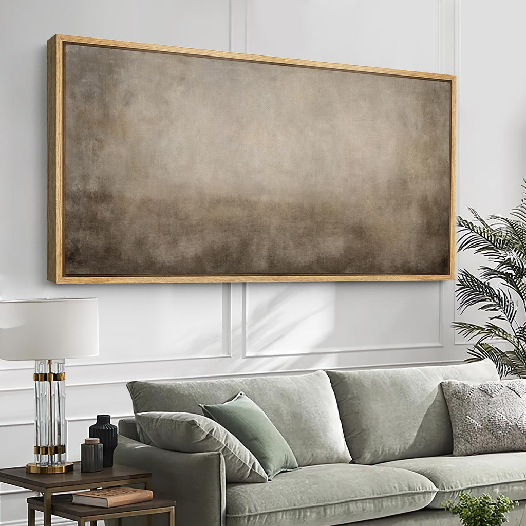 Extra Large Framed Canvas Print Wall Art Abstract Neutral Ombre Minimalist Gradient Illustrations Modern Art Calm