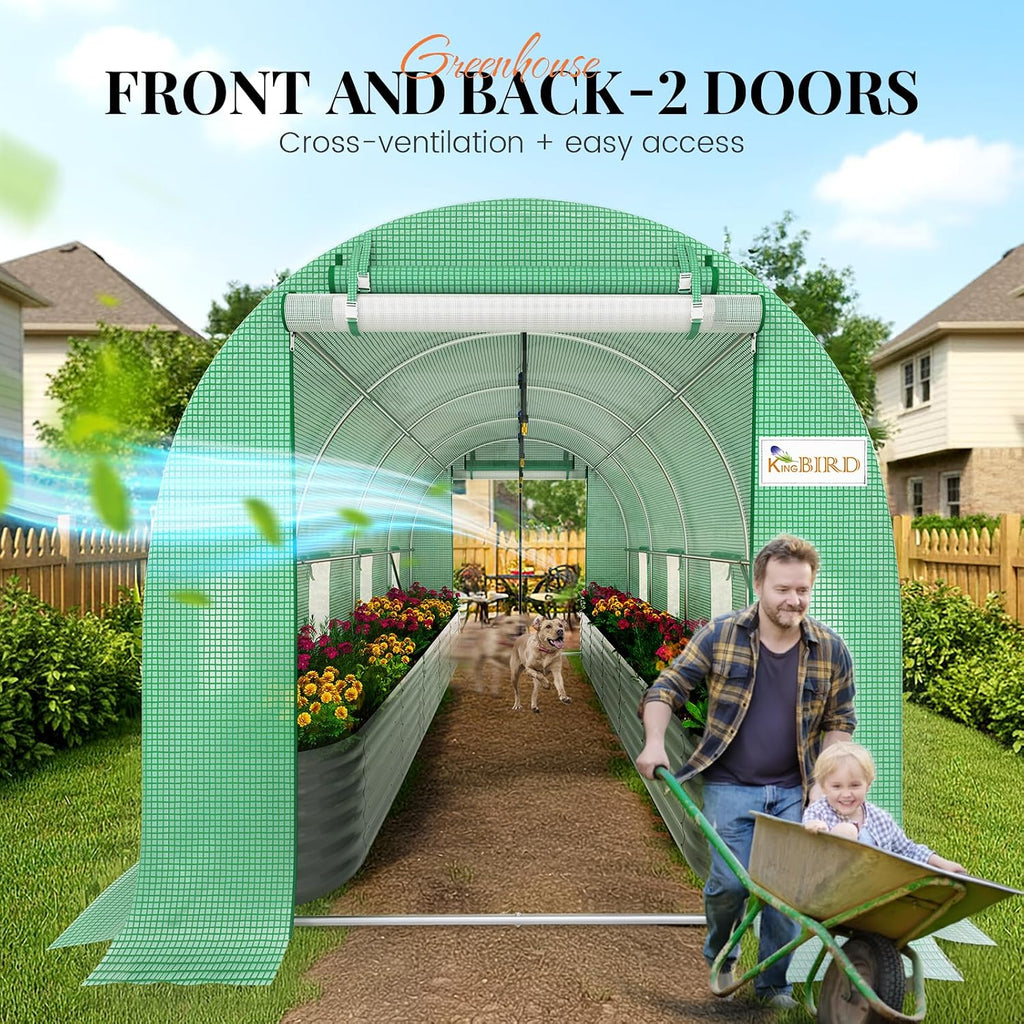Premium 15x7x7 FT Greenhouse for Outdoors, Large Heavy Duty