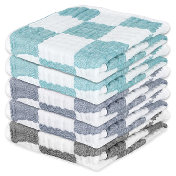 Muslin Burp Cloths 20"x10" Baby Burp Cloths 5-Pack(5, Blue & Green)