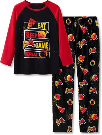 Boys Trendy Graphic Long Sleeves & Pants Winter Pajamas