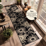 Hallway Runner Rug 2x10, Non Slip High-Low Textured Floral Washable Runner Rug with Rubber Backing, 