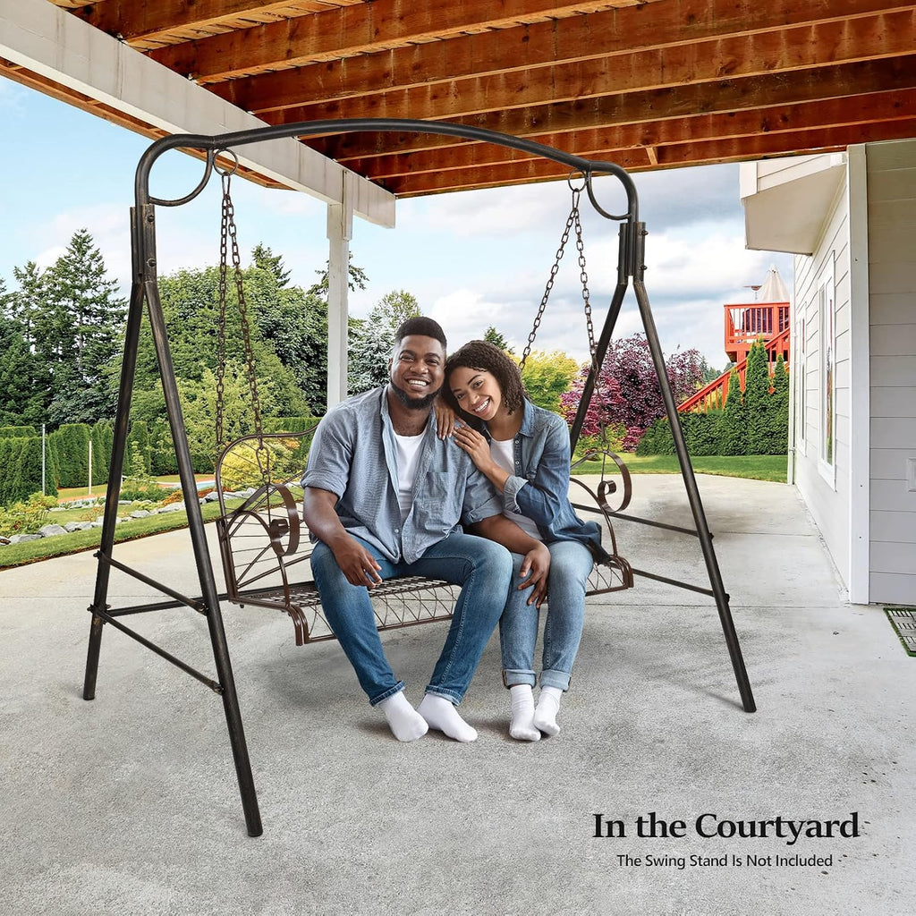 Heavy Duty Metal Porch Swing, 660 LBS Outdoor Swing Bench, Slimline | Heavy-Duty Steel Frame; Supports Up To 660 Lbs;