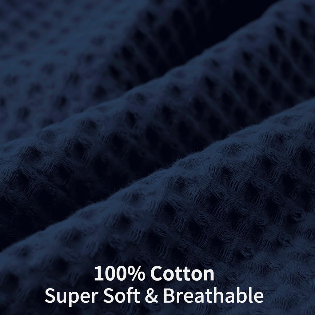 100% Egyptian Cotton 600 TC Waffle Weave Throw Pillow Covers 2 Pack, Ultra Soft Breathable Euro Pillow Shams Covers