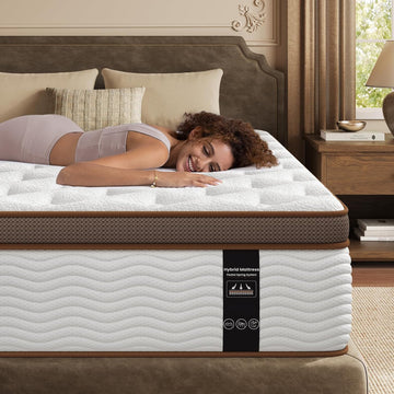 King Size Hybrid Mattress Firm - 14 Inch King Mattress in a Box - Orthopedic Spinal Alignment & Deep Sleep