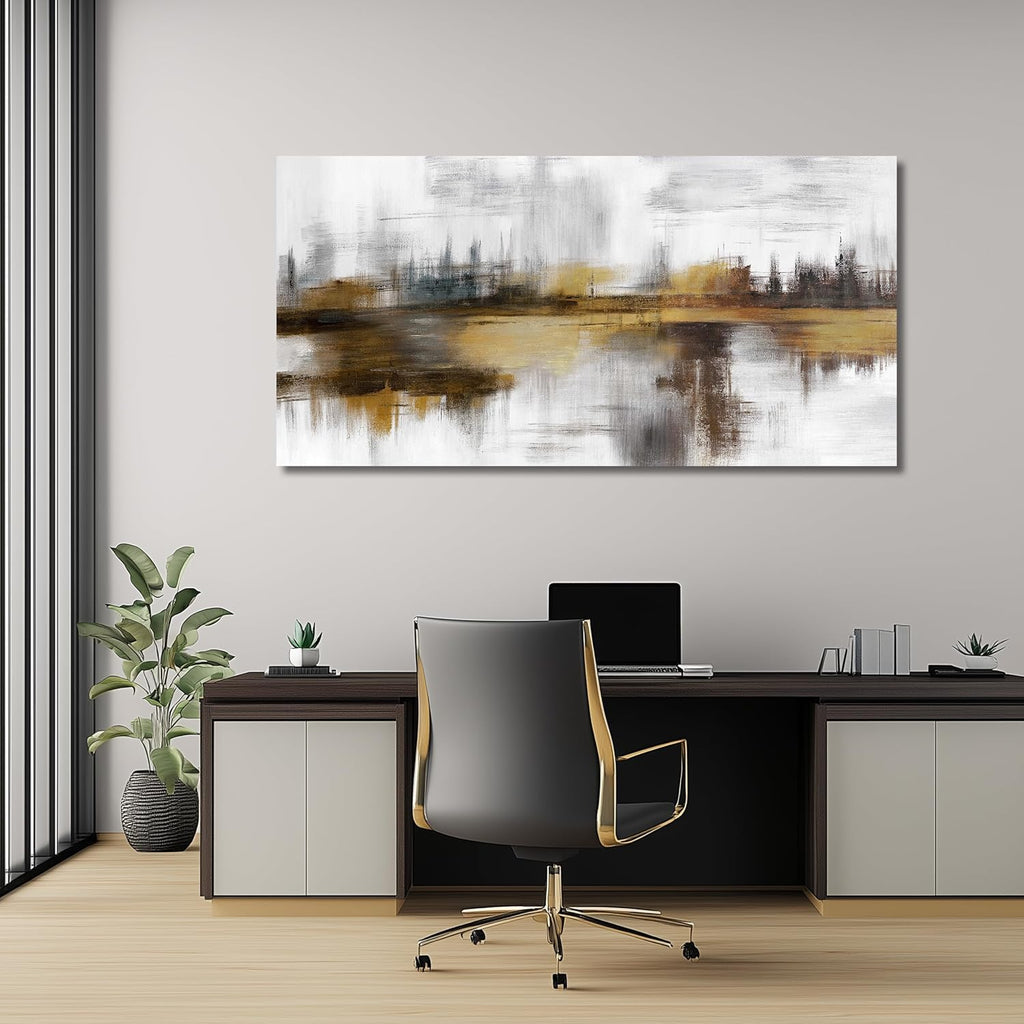Large Abstract Wall Decor Brown and Grey Wall Art Aesthetic Canvas Painting Modern Wall Prints Minimalist Home Decor