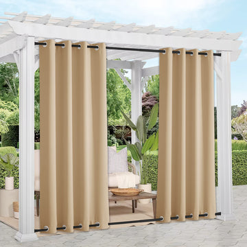 Weighted Outdoor Curtains Waterproof W52xL84 in 2 Panels