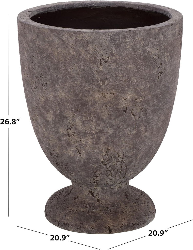 Outdoor - Ella Large Planter Pot with Drainage - Antique Brown Ficonstone Cement - Weather Resistant - Ideal