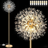 69'' Crystal Floor Lamp, Modern Standing Lamp with 738PCS K9 Crystals, Tall Lamp Pole Light Office